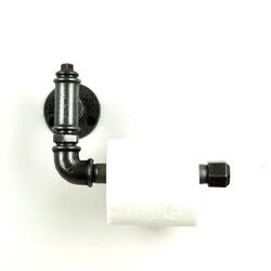Black cast iron toilet paper dispenser