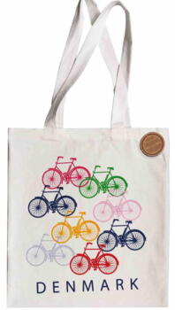 Mulepose Denmark hvid Cykel shoppingbag totebag