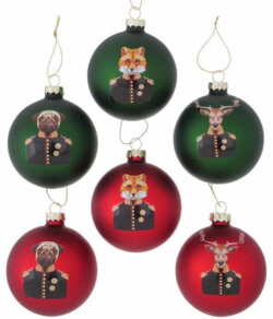 Christmas ball William, fox, deer, pug dog