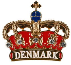 Pin Kongekrone Denmark rød emblem