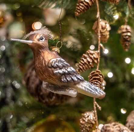 Christmas hanger glas Bird feather crest
