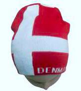 Hue Denmark Dannebrog rød/hvid fodbold hue