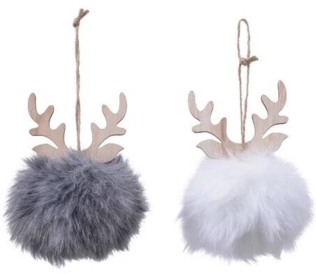 Reindeer hanger with fake fur