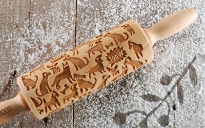 Rolling pin WOOF WOOF dogs moodforwood
