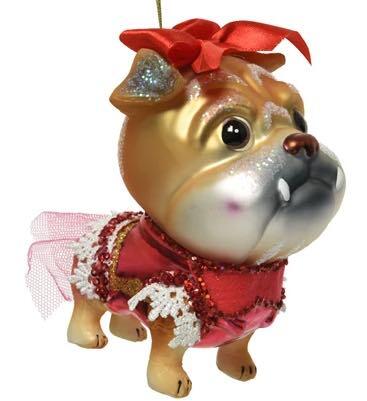 Julepynt hund Bulldog julekugle
