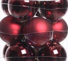 Rød :Glas julekugle med tekst : Årets mandel 2022