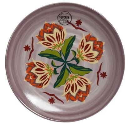 Breakfast plate porcelain round flower