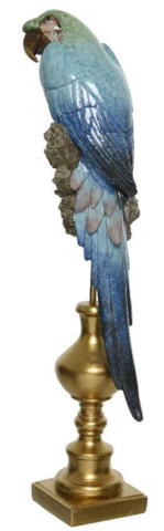 Papegøje statue blå på pind