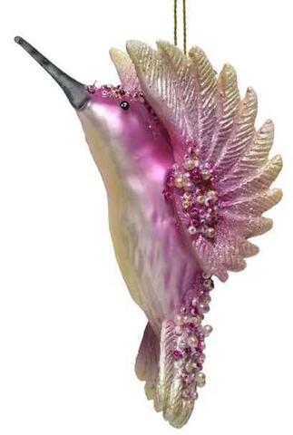 Julekugle kolibri pink/lyserød