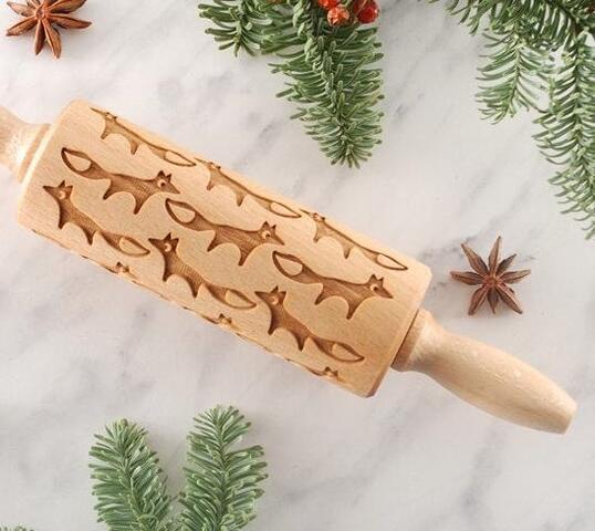 FOX - MINI embossed, engraved rolling pin for cookies