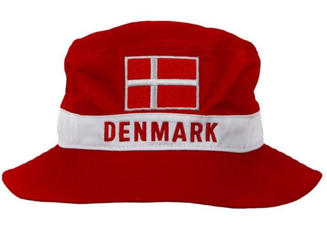 Bøllehat med Dannebrog Danmark  bucket hat
