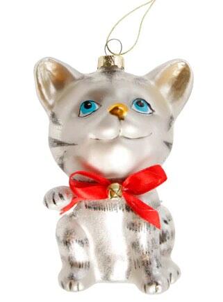 Christmas Hanger Cat glass
