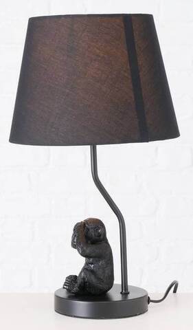 Bordlampe sort abe med sort skærm
