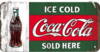 skilt med snor Coca-Cola – Ice Cold Sold Here