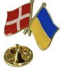 Pin flag Danmark Ukraine pins med flag emblemer til knaphullet