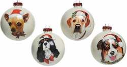 Christmas Bauble Dogs with hat