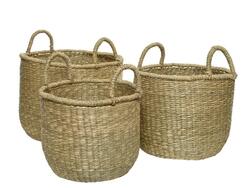 corn grass basket with handle