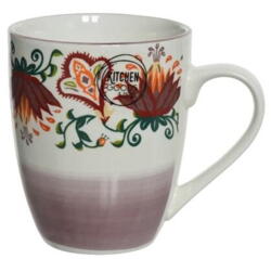 Mug porcelain round flower