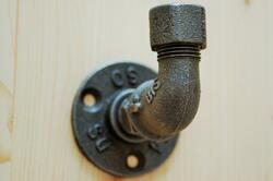 Coat rack, coat hook, cast iron with plug in cast iron hook