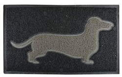 Doormat dachshund black or grey