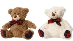 Christmas Bear teddy with check bow tartan