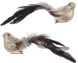 Bird foam glitter feather tail on clip