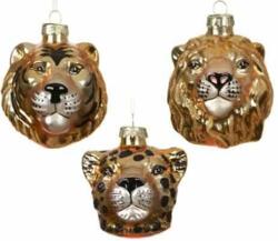 Julekugle glas løve - tiger - leopard