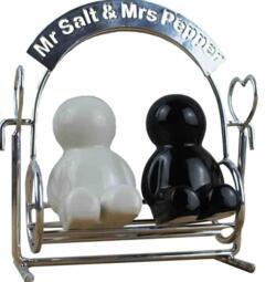 Salt- og Peber dispenser - Mr. Salt & Mrs Pepper Shakers med gynge