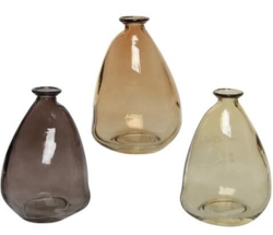 Vase transparent eart brune