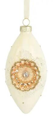 Julekugle enamel sparkle in middle olive