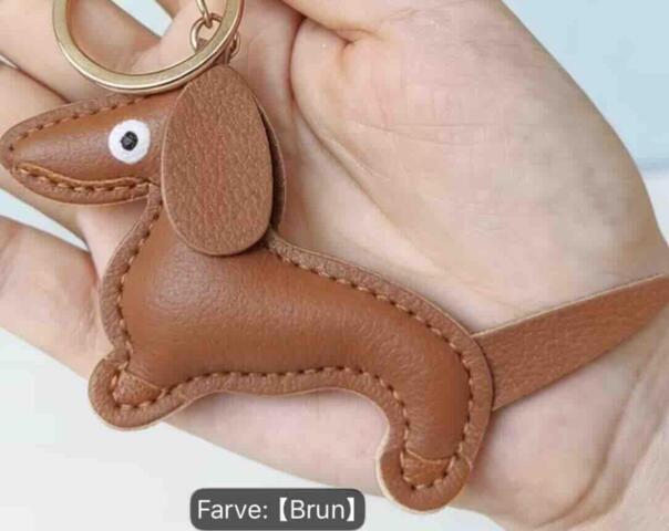 Gravhunde nøgleringe brun Dachshund Bag Charm