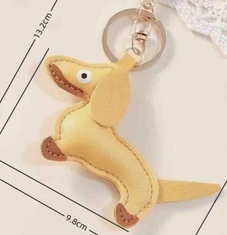 Gravhunde nøgleringe gul Dachshund Bag Charm
