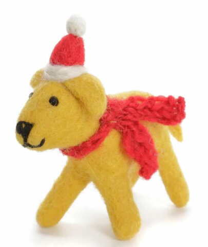 Golden Labrador with Hat & Scarf