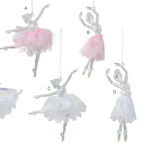 Julekugle Ballerina acrylic ballet danser