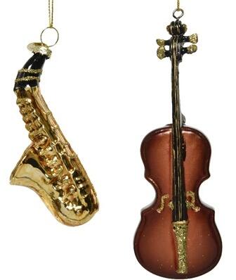 Julekugle violin / cello  eller saxofon specielle julekugler musik