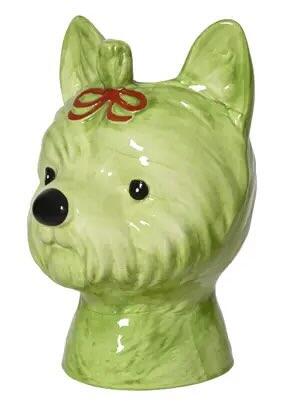 Vase skjuler hund terrier grøn