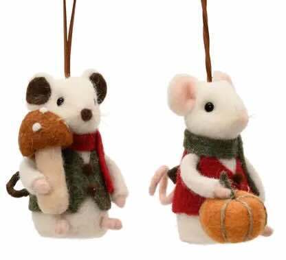 Christmas hanger mouse with mushroom or with pumpkin