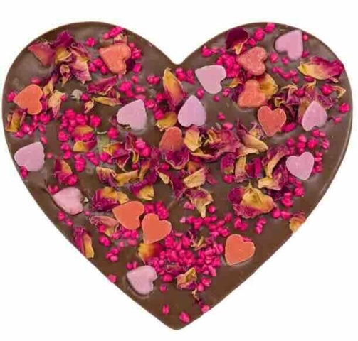Valentine Chokoladehjerte Mælkechokolade Roser & Hjerter