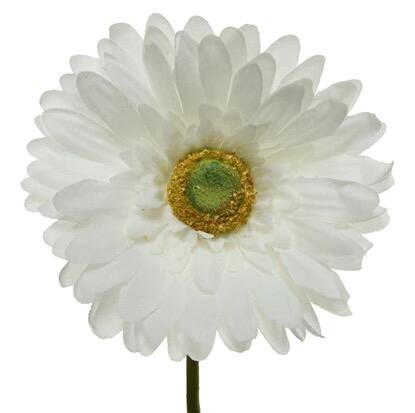 Gerbera polyester kunstige blomster hvid