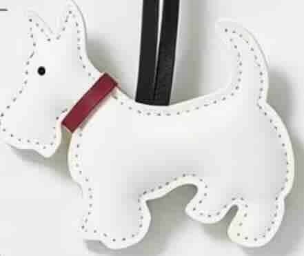 Skotsk terrier charm taskevedhæng hvid
