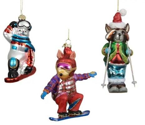 Julekugle Dyr på skiferie