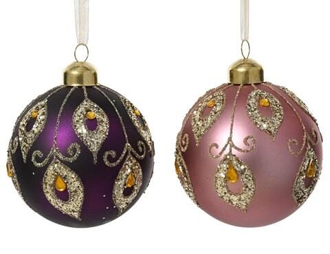 julekugle lille soft pink med øje