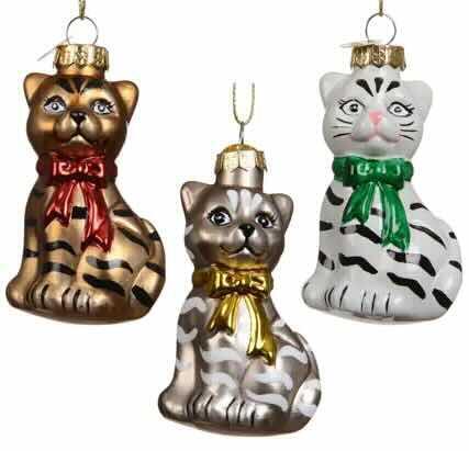 Christmas Hanger Cats with bow