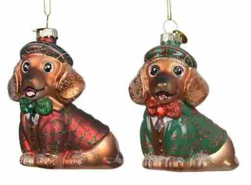 Christmas hanger Dachshund wit coat
