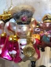mouse with music instrument christmas ornament