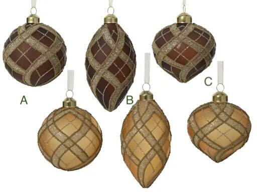 Julekugle transparent color with glitter