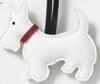 Skotsk terrier charm taskevedhæng hvid