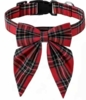 hundehalsbånd med butterfly tartan rød
