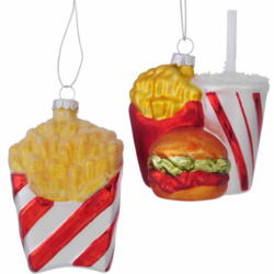 Julekugle Pommes Frites eller Fastfood Menu Burger