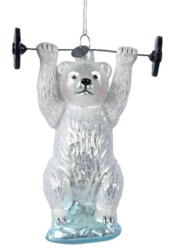 Julekugle Isbjørn vægtløfter